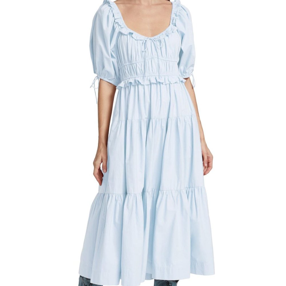 En Saison Light Blue Midi Dress